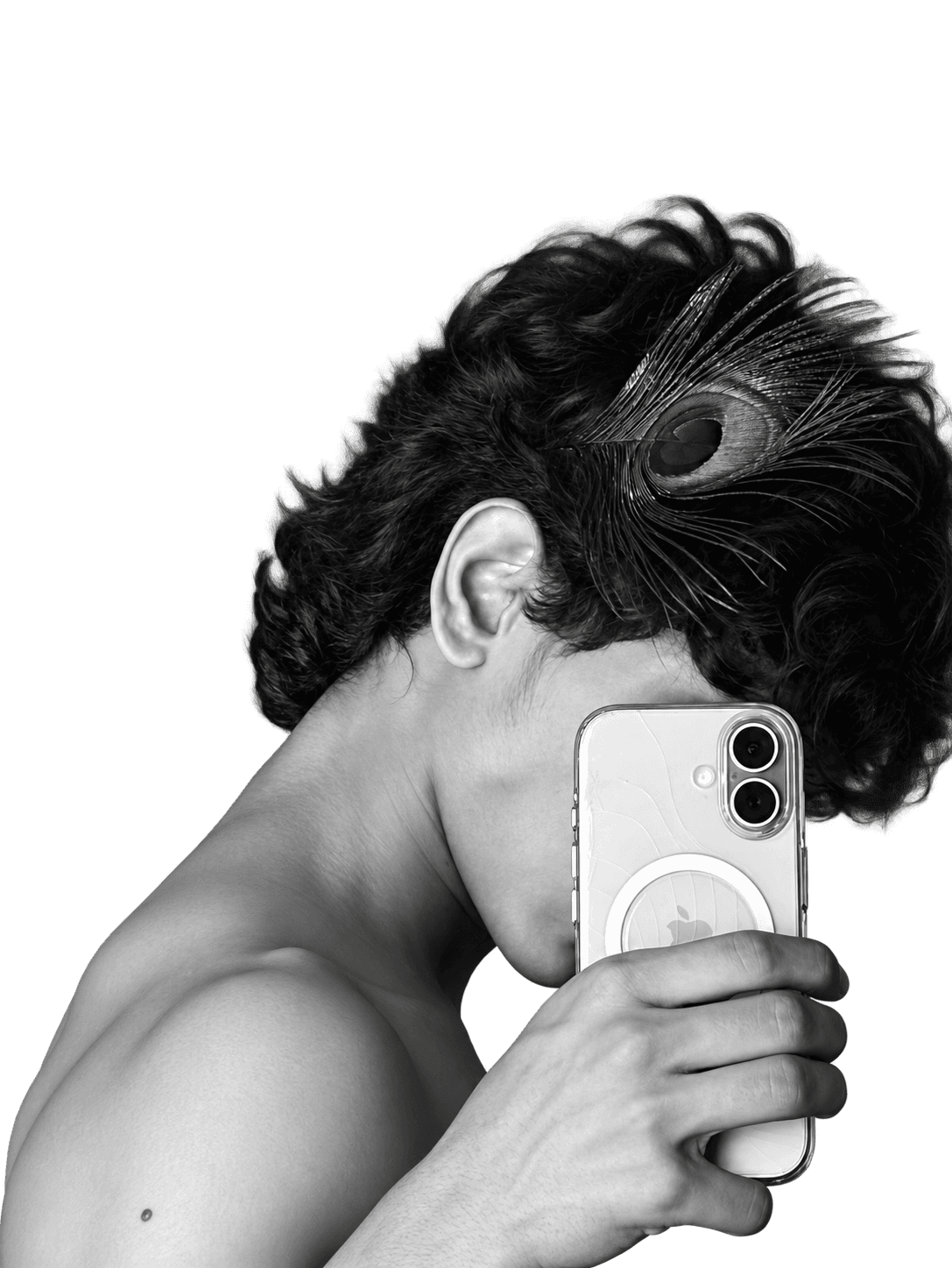 Dot-print iPhone portrait of Durga Praneeth Ganachary